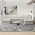 thumbnail image 1 of Indecor Home Modular Sectional Sofa Cloud Sofa, Comfortable Cloud Modular U-Shaped Sofa Oversized Upholstered Sectional Sofa Couch with Ottoman for Living Room, Bedroom, Apartment, Gray, 1 of 9