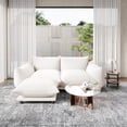 thumbnail image 1 of Indecor Home Upholstery Sofa Modern Sectional Couch Loveseat with Ottoman for Living Room Bedroom Apartment White, 1 of 5