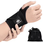 Indeemax 2 Pack Copper Carpal Tunnel Wrist brace, Compression Wrist Band Wraps for Sprained Wrist, Arthritis, Tendonitis, Adjustable Wrist Support for Men and Women Both Hands