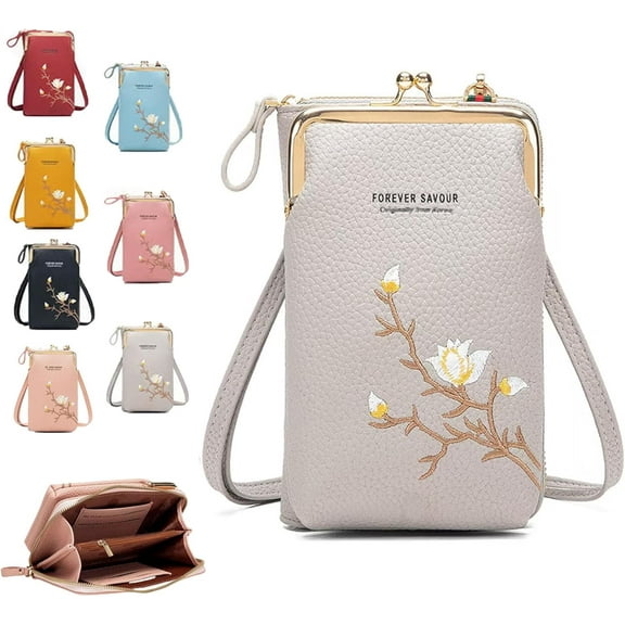 Indefinitet/Luminousdo Women Sling Cross-Body Wallet with Mobile Cell Phone Holder, Forever Savour Mobile Phone Bag