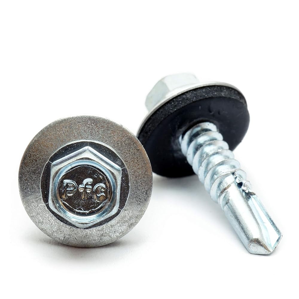 Indent HWH With Bonded EPDM Sealing Washer, Hex Washer Head Unslot