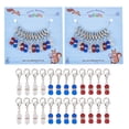 thumbnail image 1 of Independece Day Theme Glass Beaded Gourd Charm Locking Stitch Markers Zinc Alloy Lobster Claw Clasps Locking Stitch Marker Mixed Color 3.6cm DIY, 1 of 6