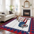 thumbnail image 1 of Independence American Flag Truck with Wooden Stripes Area Rug 5x8 FT,Non Slip Bedroom Throw Carpet,Blue Red Checker Buffalo Washable Soft Floor Carpet Rug for Living Room Nursery Dorm Office, 1 of 9