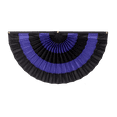 thumbnail image 1 of Independence Bunting - 1' x 2' Nylon Mourning Flag Bunting! Fully Sewn Black & Purple Memorial 5 Stripe Pleated Fan Flag Bunting Banner. Pleated Fans Made in the USA!, 1 of 1