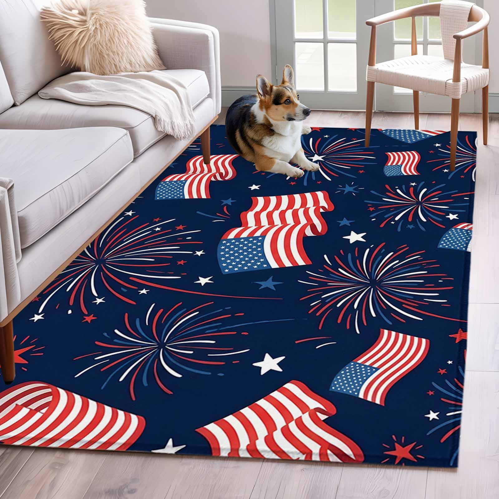 Celebration Rug Independence Day 2.7x5 Rug for Office Desk Chair Area Small Bedroom ...