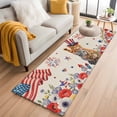 thumbnail image 1 of Independence Day 2'x6' Runner Rugs for Hallway Kitchen Bedside Non Slip Washable, Cat Patriotic Flag Firework Flowers Entryway Rug Runners with Rubber Backing, Long Carpet Runner for Laundry Room, 1 of 8