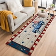 thumbnail image 1 of Independence Day 2'x6' Runner Rugs for Hallway Kitchen Bedside Non Slip Washable, Vintage Blue Truck Flag Wooden Grain Entryway Rug Runners with Rubber Backing, Long Carpet Runner for Laundry Room, 1 of 8