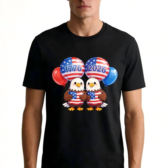 Independence Day 250 Year Anniversary Celebration Men's Graphic Tee 100% Cotton T-Shirt Slogan Upgraded DTG Process Tee