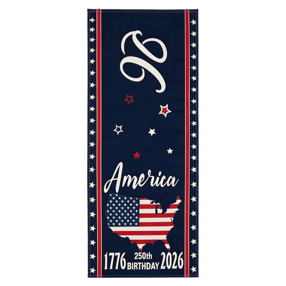 Independence Day 250th Anniversary Table Runner Patriotic Tablecloth Display Red White Blue Home Kitchen Decor Memorial Day Table Setting 4th of July Decorations for Holiday Dinner Party