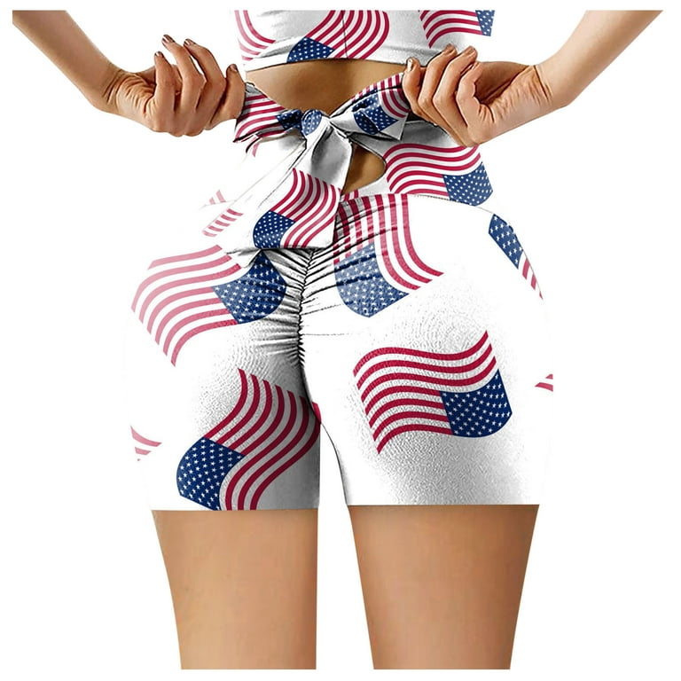 Independence Day 4th Of July Womens Summer Dresses Workout Leggings Fitness  Sports Yoga Pants Patriotic Beach Dress Fourth Of July Gifts White M 
