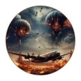 thumbnail image 1 of Independence Day 6PCS Round Coasters Microfiber Leather Set of 6 Drink Coasters with Holder, 4.3x4.3 inch, Dining Table, Bar, Home and Kitchen Decor, Black Color Coasters Package, 1 of 6