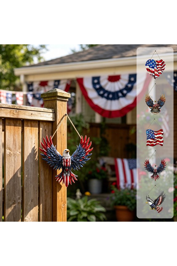 Independence Day Acrylic Eagle Wall Hanging, Elegant Patriotic Art Decor, Modern Stylish Wall Ornament for Household Daily Life and Festival Decoration, B