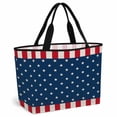 thumbnail image 1 of Independence Day American Flag Beach Bag for Women, Large Breathable Mesh Beach Tote Bag, White Star Red Stripes Sandproof Lightweight Travel Bags for Vacation Picnic Swimming Pool 15.7"x15.7"x9.1", 1 of 9