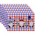 thumbnail image 1 of Independence Day American Flag Gnomes Placemats 12 x 18 inches,Seasonal Kitchen Restaurant Coffee Table Runner Set of 6 for Restaurant Kitchen Home Indoor Outdoor Party, 1 of 6