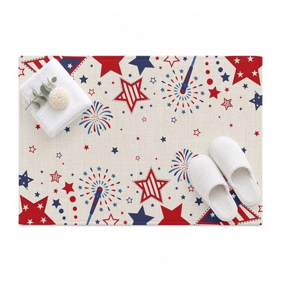 Independence Day Area Rug 2'x3', Vintage Star Patriotic Mat Non-Slip ...