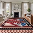 thumbnail image 1 of Independence Day Area Rug 5x7 Washable Rug Non Slip Red Blue U.S Flag Wings Stripes Plaid Large Area Rug Soft Stainresistant Indoor Floor Carpet for Living Room Bedroom Home Office Dining Room, 1 of 8