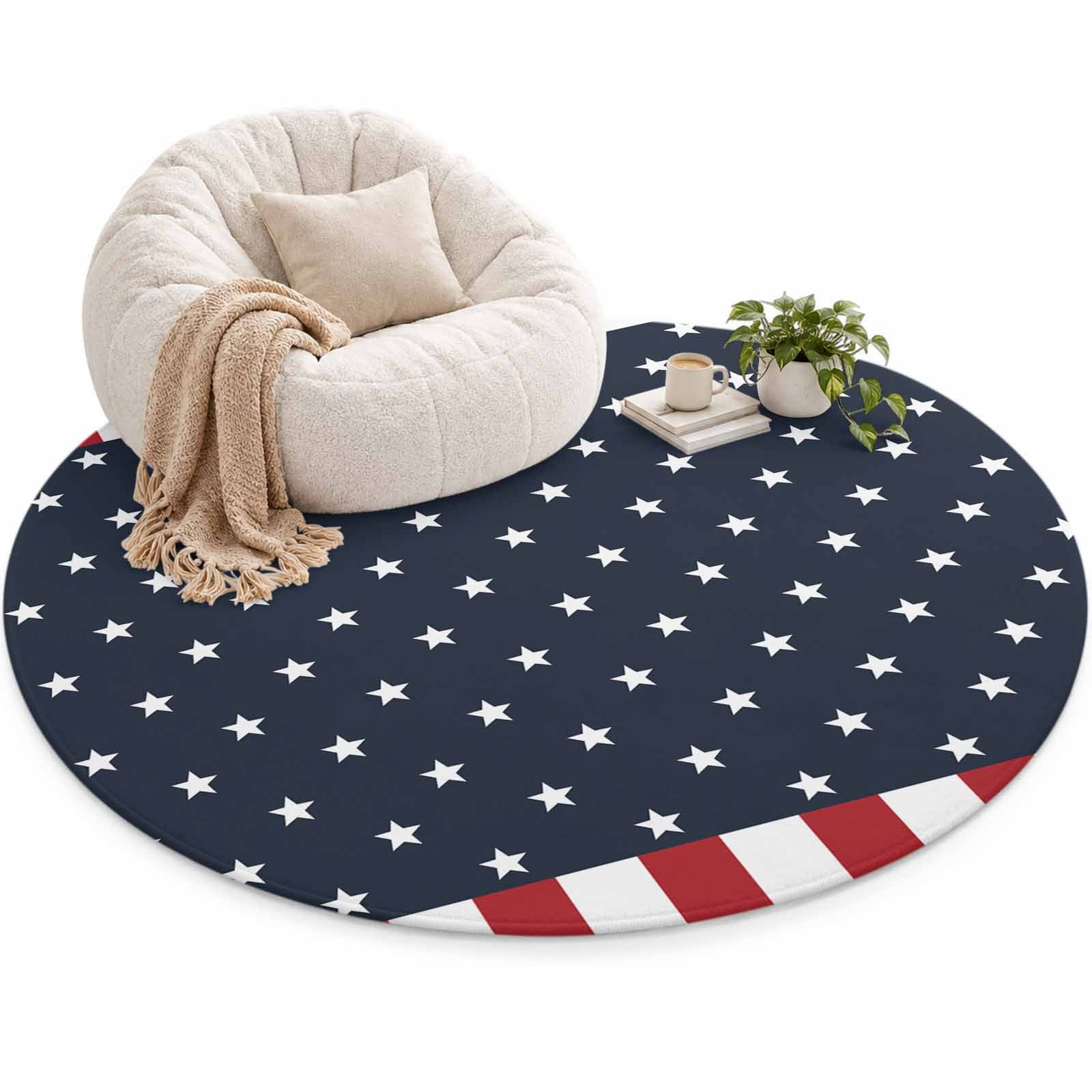 Independence Day Area Rug 6', American Flag Pentagram Patriot Soft Mat ...