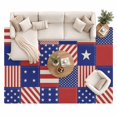 Independence Day Area Rug 8'x10', Vintage American Flag Red Stripes ...