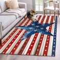 thumbnail image 1 of Independence Day Area Rugs 3'x5', Washable Small Throw Rugs for Living Room Bedroom, 4 of July Blue Red Stars Striped Wood Indoor Outdoor Rug Non-Slip Low Pile Carpet Runner Reversible Floor Mats, 1 of 8