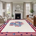 thumbnail image 1 of Independence Day Area Rugs 8'x10', Washable Small Throw Rugs for Living Room Patio, Red Blue Flowers Patriotic Star Stripes Indoor Outdoor Rug Non-Slip Low Pile Carpet Runner Reversible Floor Mats, 1 of 8