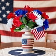 thumbnail image 1 of Independence Day Artificial Flowers, Red White and Blue Silk Flowers for Party Decor, Plastic Faux Flowers 12.99in, Vibrant Patriotic Centerpiece, Holiday Decoration, 1 of 7