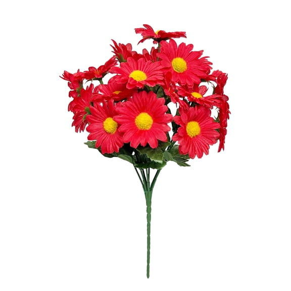 Independence Day Artificial Flowers, UV Resistant Outdoor Fake Flowers, Red White Blue 7 Head Daisy Cosmos, Hanging Garden Porch Window Box Decor, 31cm