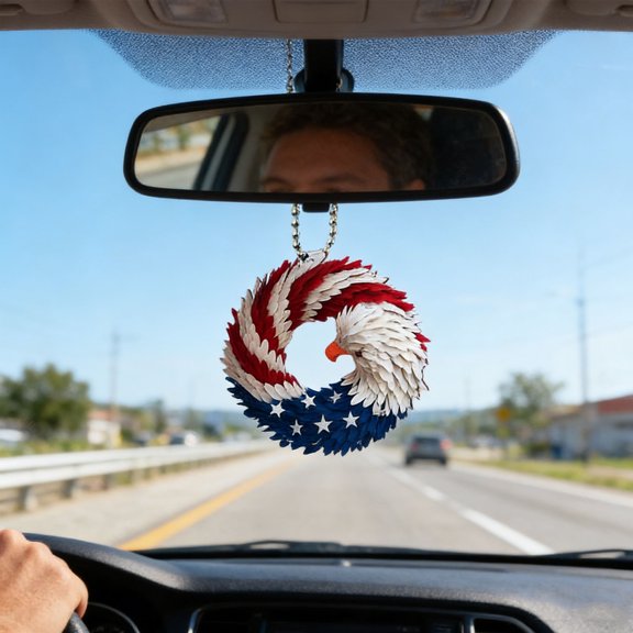 Independence Day Bald Eagless Acrylic Cars Ornament