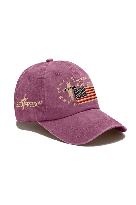 Independence Day Baseball Cap, 250 Years of Freedom Hat, Patriotic Embroidered Cap for Men Women, Adjustable Summer Outdoor Hat