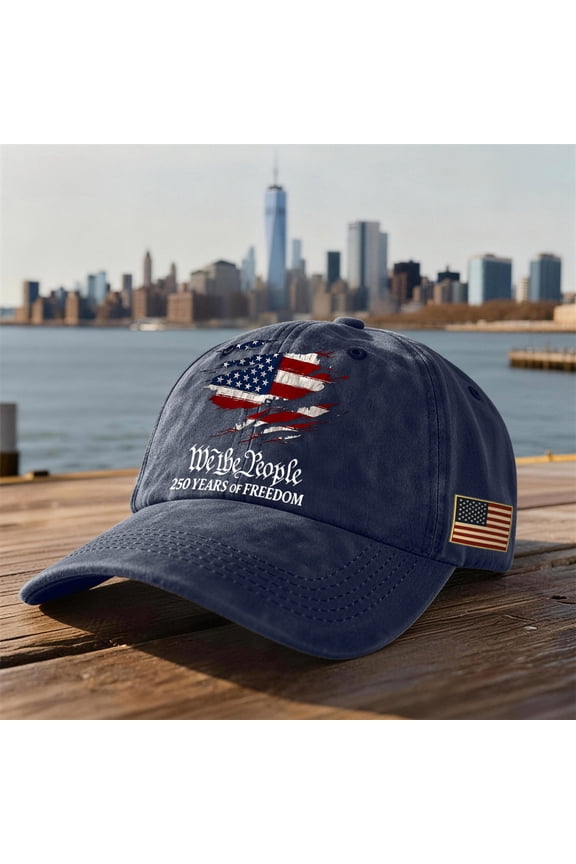 Independence Day Baseball Cap, 250th Anniversary USA Hat, Patriotic Distressed Washed Cap for Men Women, 250 Years of Freedom Commemorative Summer Hat