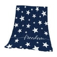 thumbnail image 1 of Independence Day Blanket 27.56x39.37in USA Flag Themed Polyester Lightweight Flannel Sofa Throw for Camping Travel Gift (C)​, 1 of 6