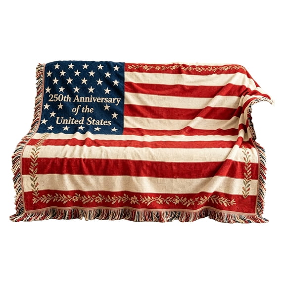 Independence Day Blanket, 4th of July Throw Blankets with Tassel, 250th Anniversary of the United States Decorative Blankets with American Star Stripes for Couch Bedroom Travel, 35 x 52 Inches