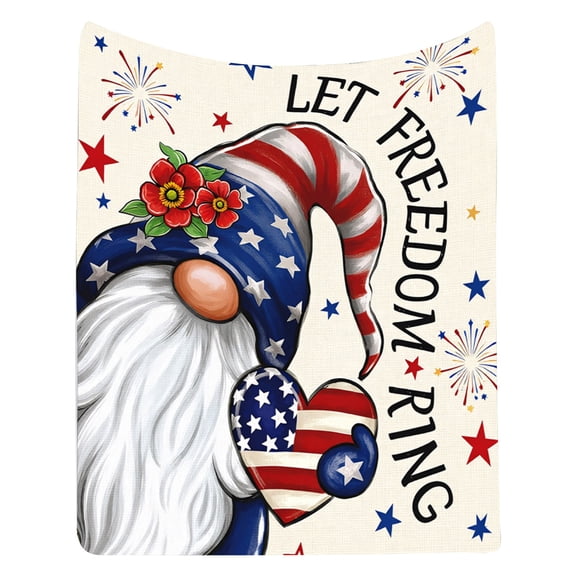 Independence Day Blanket Festive Flannel Blanket Soft Warm Throw Blanket For Home Sofa Bed Holiday Decoration Living Room Bedroom Warm Cozy Patriotic Blankets for All Season