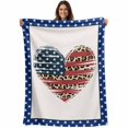 thumbnail image 1 of Independence Day Blanket Soft Cozy Warm Twin Blanket for Bed, Plush Fuzzy Flannel Fleece Blankets for Sofa, American Flag Star Leopard Print Heart Throw Blankets for Couch, Gifts for Men, 60"x80", 1 of 9