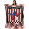 thumbnail image 1 of Independence Day Blanket Soft Cozy Warm Twin Blanket for Bed, Plush Fuzzy Flannel Fleece Blankets for Sofa, U.S Flag Stars Red White Striped Throw Blankets for Couch, Gifts for Men, 60"x80", 1 of 9