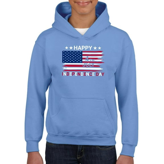 Independence Day Brush Flag Hoodie Juniors -Image by Shutterstock,  x-Large