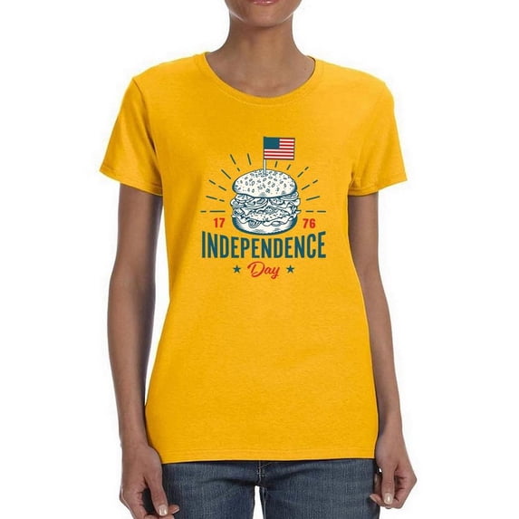Independence Day Burger T-Shirt Women -Image by Shutterstock, Female 4X-Large