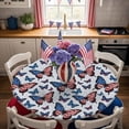 thumbnail image 1 of Independence Day Butterfly Seamless Round Fitted Tablecloth with Elastic Edge,Waterproof Table Cloth Fits Tables Up to 45"-54",Washable Table Cover for Indoor Outdoor,American Flag Butterflies, 1 of 9