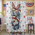 thumbnail image 1 of Independence Day Butterfly Shower Curtain, 36" x 72", Country Red Blue Stripe Butterfly Star Gray Plaid Waterproof Bathroom Curtain Washable Shower Curtain Set with 12 Hooks, 1 of 9