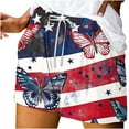 thumbnail image 1 of Independence Day Casual Shorts Women 2025 Summer Beach Shorts Wide Leg American Flag Bottoms High Waist Elastic Shorts with Pockets, 1 of 5