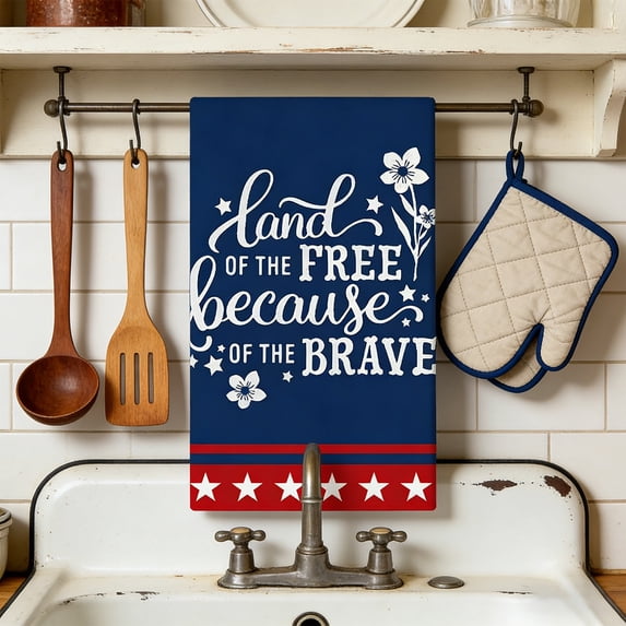 Independence Day Celebration Kitchen Towels, Absorbent and Quick Dry Dish Cloths with Patriotic Patterns, Multipurpose Hand and Cleaning Towels for Cooking, Baking, and Holiday Entertaining