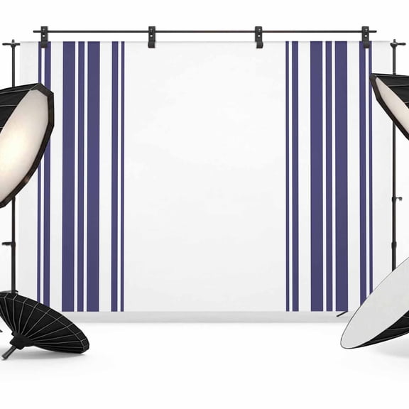 Colorful Stripes Backdrop for Photography, Navy Blue Wood Texture White Photo Backdrop Portrait Background Party Banner Photo Backgrounds for Studio Booth Props, 8x6ft