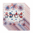 thumbnail image 1 of Independence Day Cloth Napkins, American Flag Gnomes Firework Red Stripes Washable and Reusable Dinner Napkins Set of 6, Table Napkin for Kitchen Party Birthday Wedding Hotel Housewarming 20"x20", 1 of 9