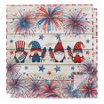 thumbnail image 1 of Independence Day Cloth Napkins, American Flag Gnomes Stars Farmhouse Wooden Washable and Reusable Dinner Napkins Set of 2, Table Napkin for Kitchen Party Birthday Wedding Hotel Housewarming 20"x20", 1 of 9