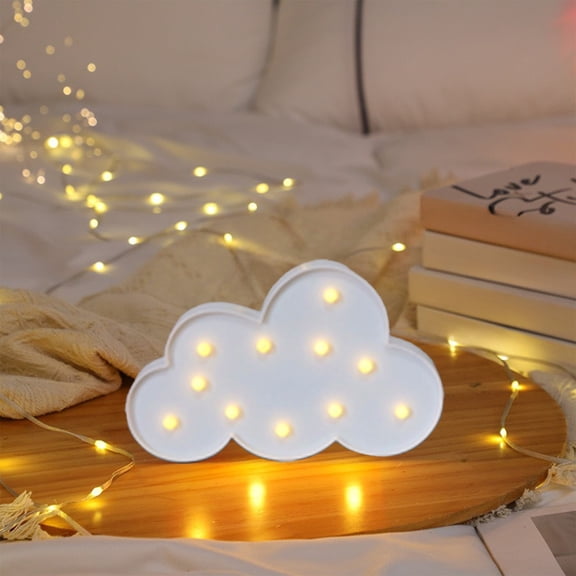 Independence Day Cloud Prop Lights - LED Table Lamps for Wedding, Holiday, Birthday Party Decor - Ambient Modeling Lamp with White Light, Plastic