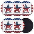 thumbnail image 1 of Independence Day Coasters Set of 6, Absorbent Coasters for Drinks, Blue Red Star American Flag Striped Coaster for Desk Coffee Table Protection, Home Decor House Warming Gifts 4", 1 of 8
