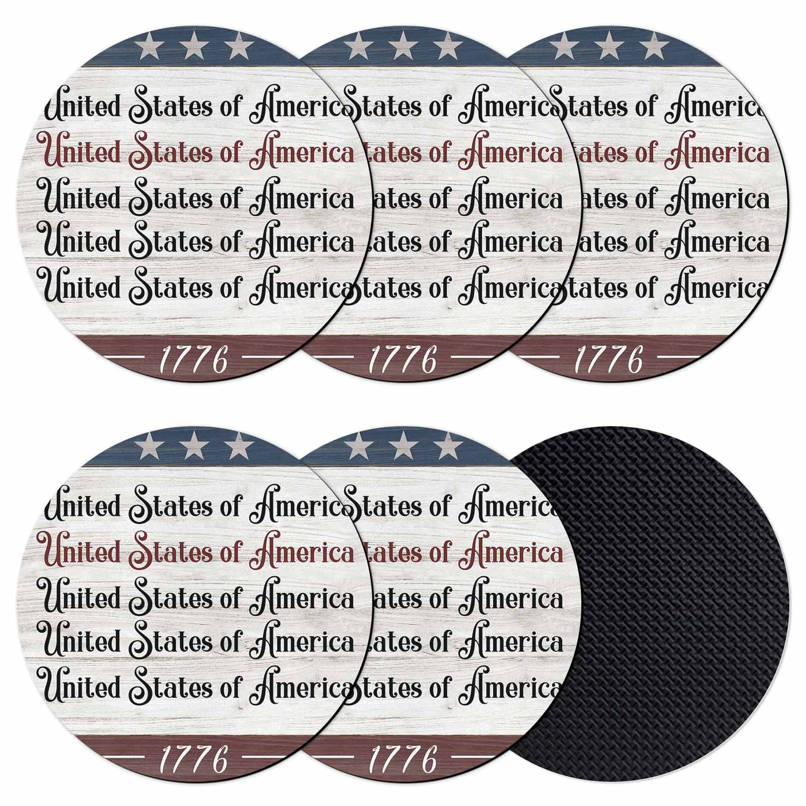 Independence Day Coasters Set of 6, Absorbent Coasters for Drinks ...