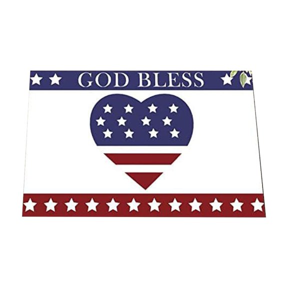 Independence Day Crystal Velvet Print Floor Mat with Non-Slip Rubber Dots, Versatile for Doormat Bath Mat and Yoga, Easy Machine Wash, Perfect Festive Holiday Decoration and Gift Idea
