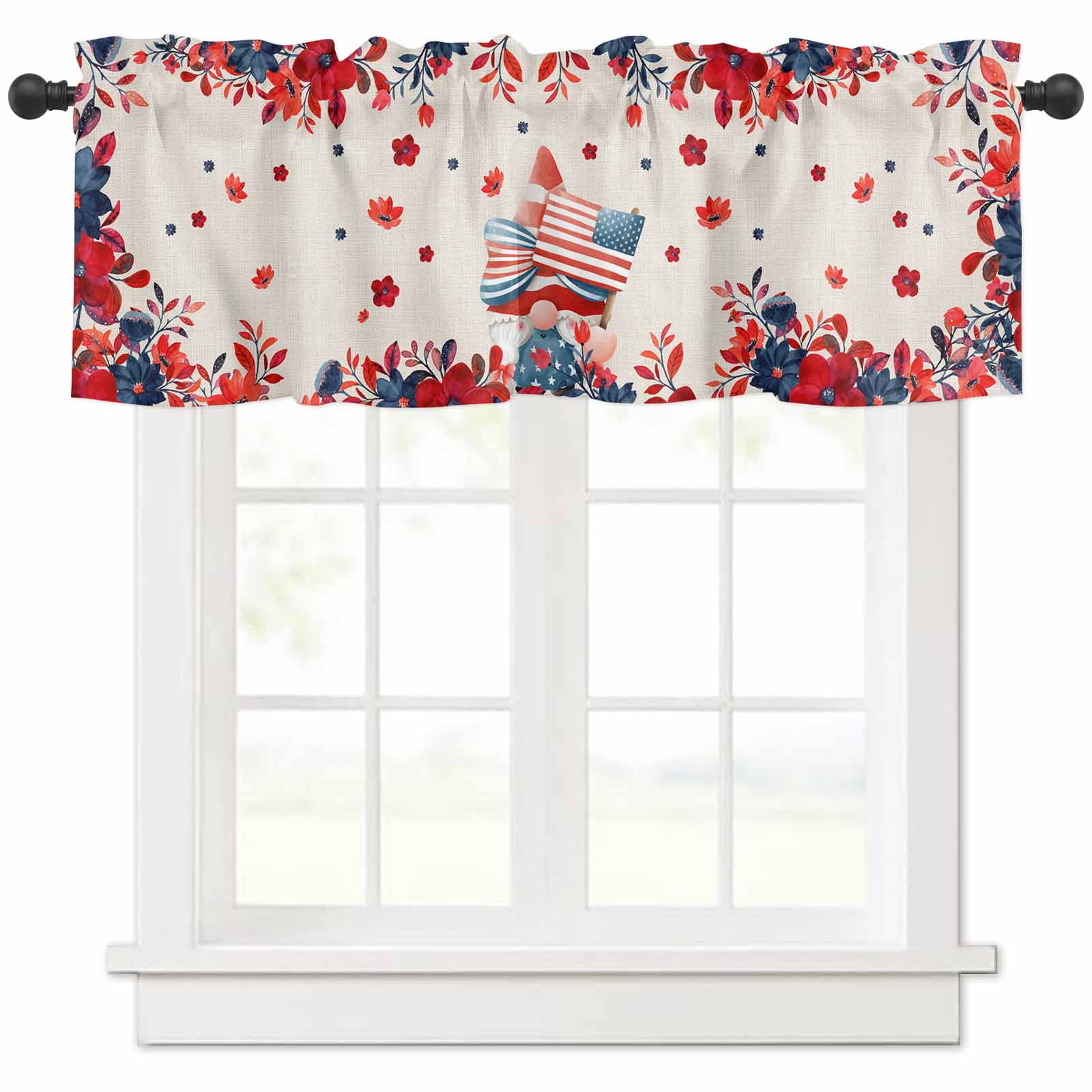 Independence Day Curtain Valance for Windows/Living Room/Kitchen