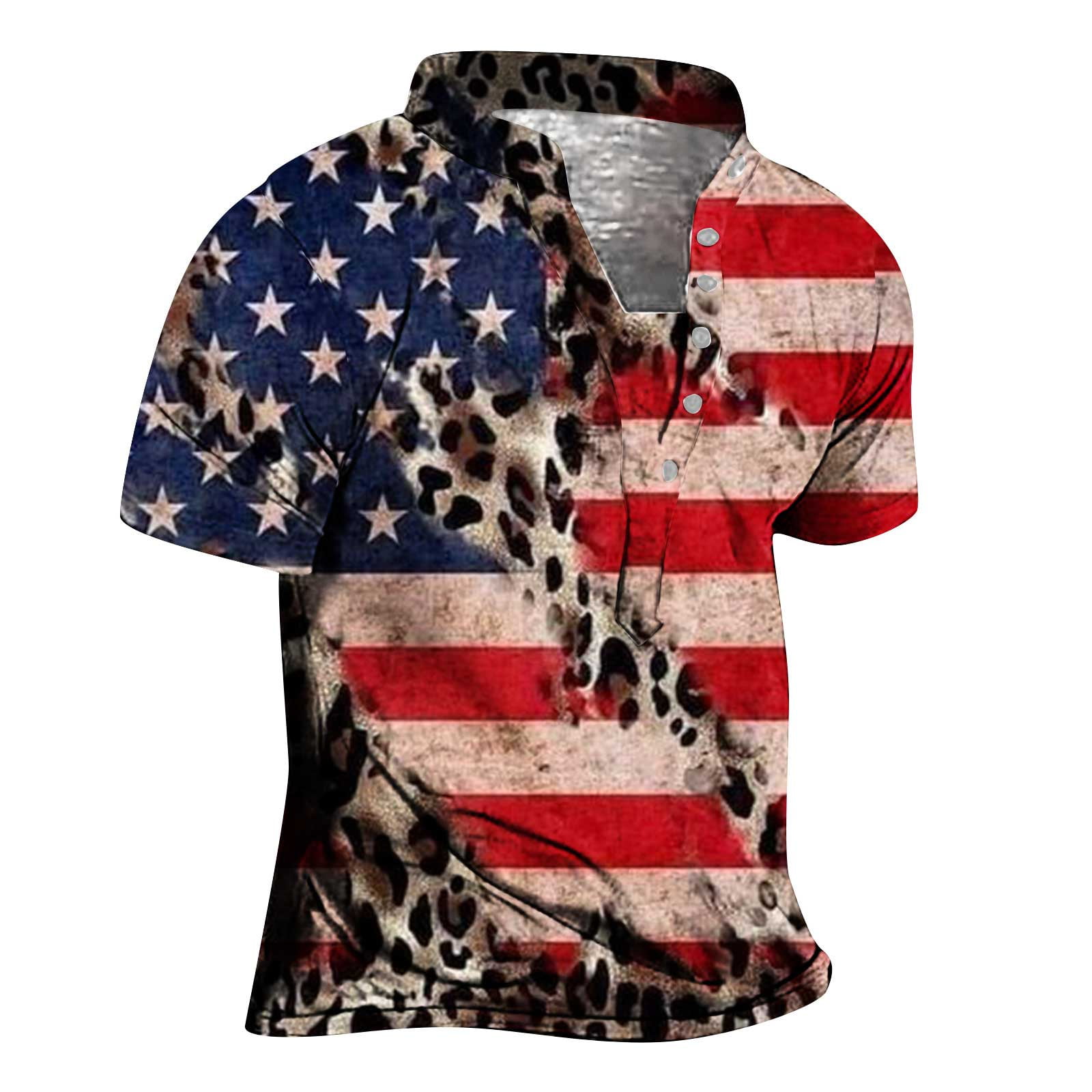  Mens Tops Casual Round Neck Short Sleeve Shirts Independence  Day USA Flag Summer Shirt 4th of July Gym Shirts(03#Red,Medium) : Ropa,  Zapatos y Joyería