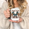 thumbnail image 1 of Independence Day Decor, 4th of July Decor, Americana, Patriotic Coffee Mug, Coquette, Vintage American Flag,Blue Handle Mug 15oz color, 1 of 4